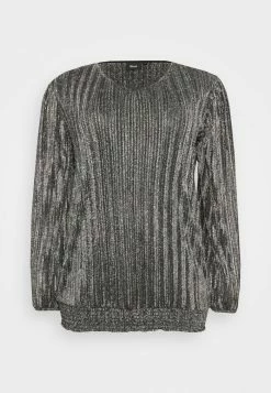 Zizzi DANIELLA - Blouse - Black/silver-coloured