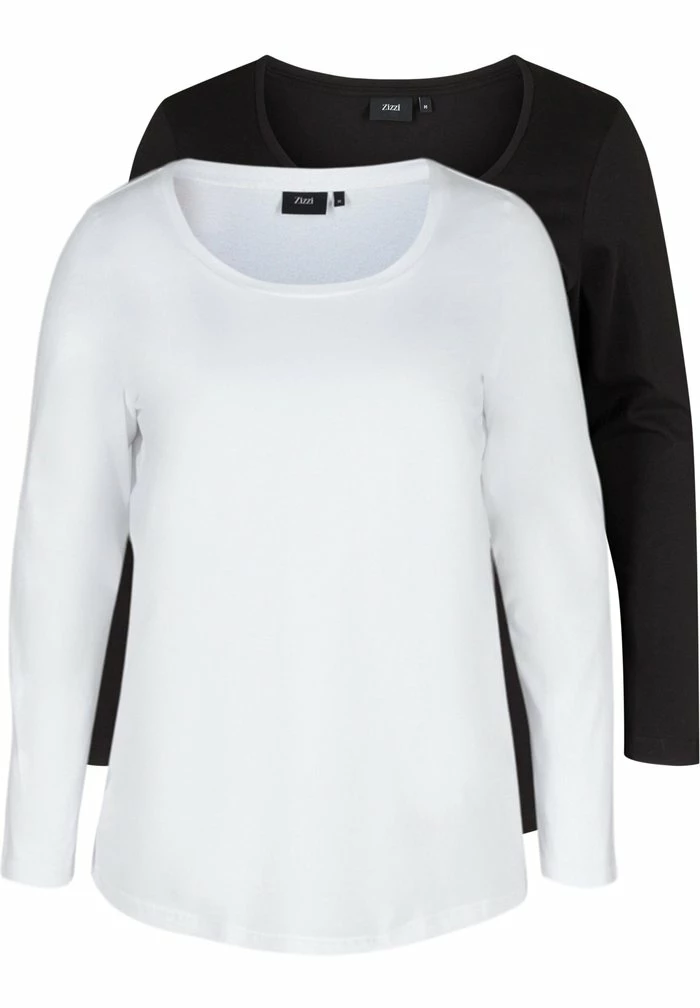 Zizzi 2-PACK BASIC - T-shirt à Manches Longues - White 4 Zizzi 2-PACK BASIC - T-shirt à Manches Longues - White – Image 4