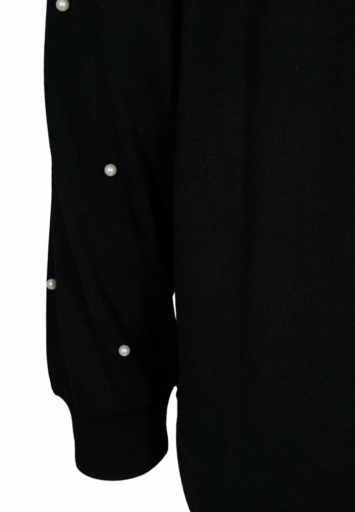 Zizzi MIT PERLEN - Pullover - Black W. White Beads 4 Zizzi MIT PERLEN - Pullover - Black W. White Beads – Image 4