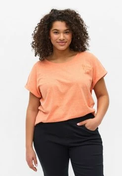 Zizzi T-shirt Imprimé - Orange