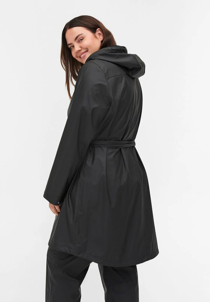 Zizzi REGEN MIT GÜRTEL UND - Parka - Black 3 Zizzi REGEN MIT GÜRTEL UND - Parka - Black – Image 3