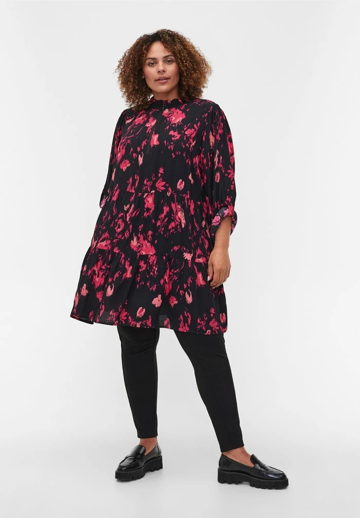 Zizzi Robe De Jour - Black 2 Zizzi Robe De Jour - Black – Image 2