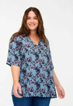 Zizzi Chemisier - Blue W Flower Aop