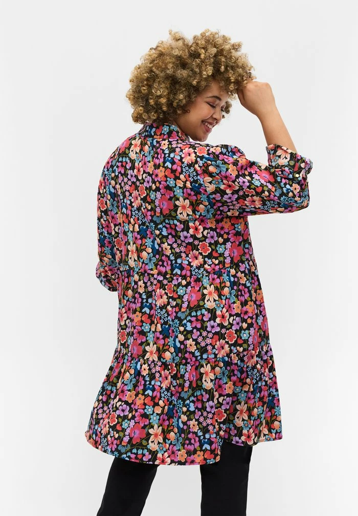 Zizzi MIT BLUMEN, LANGEN ÄRMELN UND DETAIL - Tunique - Flower Aop 3 Zizzi MIT BLUMEN, LANGEN ÄRMELN UND DETAIL - Tunique - Flower Aop – Image 3