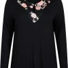 Zizzi Haut De Pyjama - Black Flower Aop -France Zizzi Soldes 2022 33ec25f8023741649857712f5ab6a914