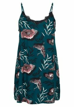 Zizzi Chemise De Nuit / Nuisette - Deep Teal Flower