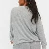 Zizzi T-shirt à Manches Longues - Light Grey Mel -France Zizzi Soldes 2022 370115890ddc4c95b5e6b3375d888b24