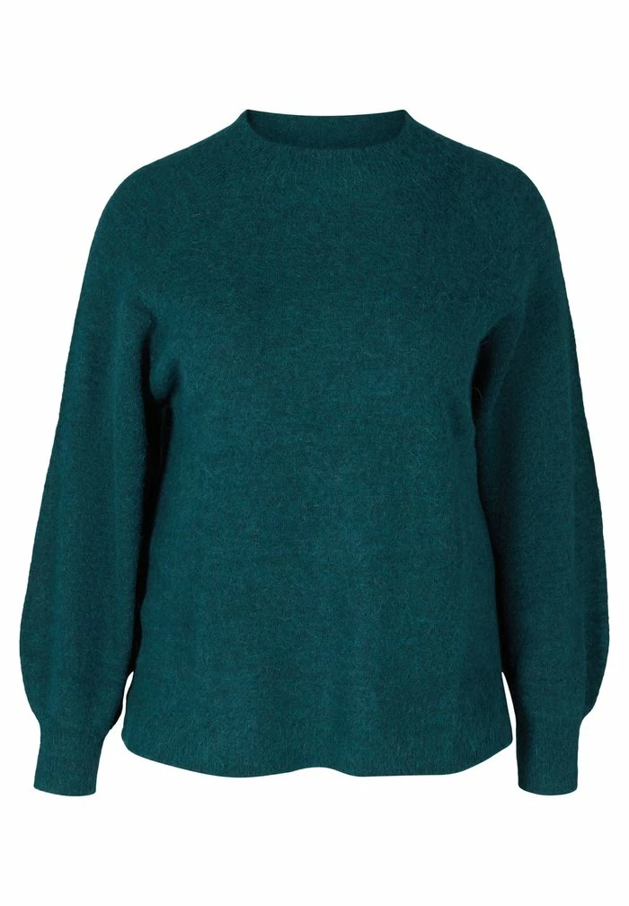 Zizzi WITH RIB TRIM AND ROUND NECKLINE - Pullover - Reflecting Pond Mel 2 Zizzi WITH RIB TRIM AND ROUND NECKLINE - Pullover - Reflecting Pond Mel – Image 2