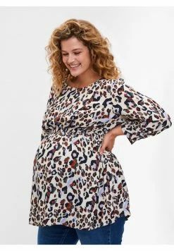 Zizzi MIT BLUMENPRINT - Blouse - White Leo Print