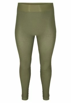 Zizzi MIT STRUKTUR UND GUMMIZUG - Legging - Green
