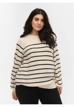 Zizzi Pullover - Birch W Navy Stripes