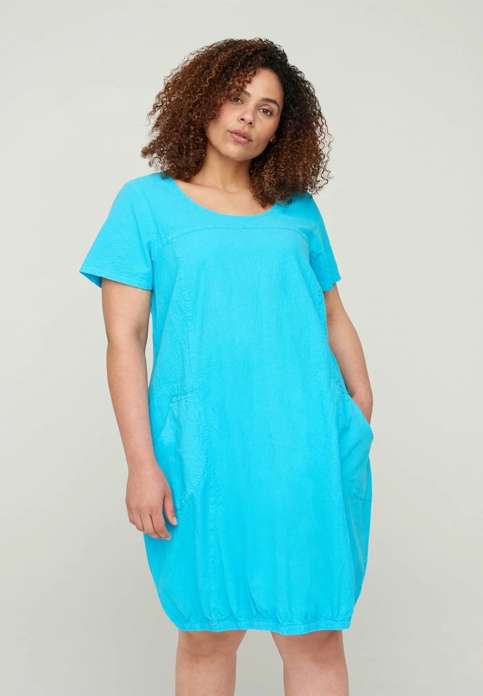 Zizzi Robe De Jour - Turquoise 1 Zizzi Robe De Jour - Turquoise