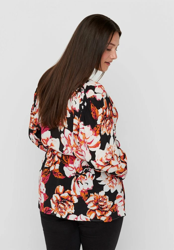 Zizzi Blouse - Black Big Flower 3 Zizzi Blouse - Black Big Flower – Image 3