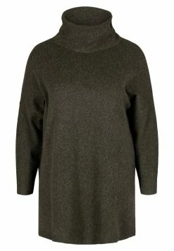 Zizzi RULLEKRAVE OG SLIDS - Robe Pull - Forest Night Mel.