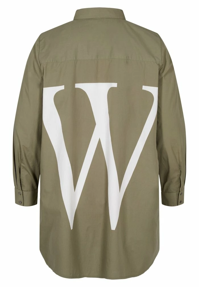 Zizzi Chemisier - Dusty Olive 2 Zizzi Chemisier - Dusty Olive – Image 2