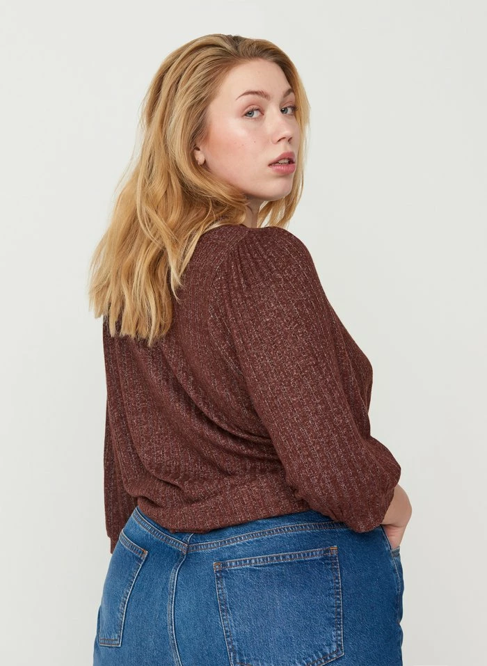 Zizzi Blouse - Brown 3 Zizzi Blouse - Brown – Image 3