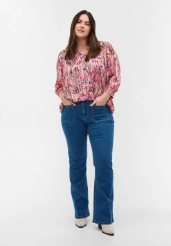 Zizzi MIT GROSSEN TASCHEN - Jean Bootcut - Blue Denim