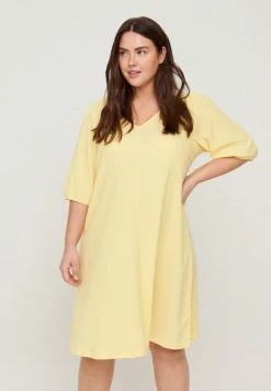 Zizzi Robe En Jersey - Mellow Yellow