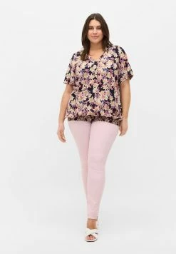 Zizzi KURZEN ÄRMELN UND SMOCK - Blouse - Night Sky Flower