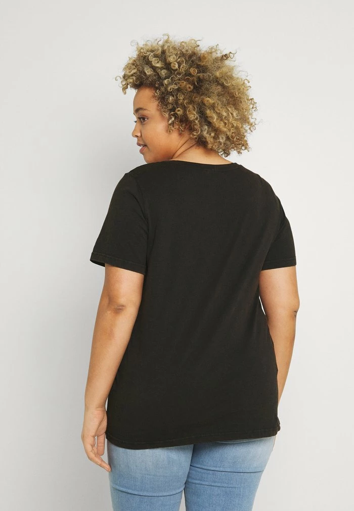 Zizzi MBRIANA - T-shirt Imprimé - Black Acid Wash 3 Zizzi MBRIANA - T-shirt Imprimé - Black Acid Wash – Image 3