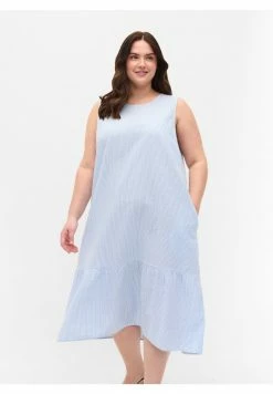 Zizzi WITH STRIPES - Robe De Jour - Skyway Stripe