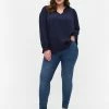 Zizzi SMOCK AND RUFFLE DETAILS - Blouse - Navy Blazer -France Zizzi Soldes 2022 4489c98ae8674070b8f0dcf4f925e6c6