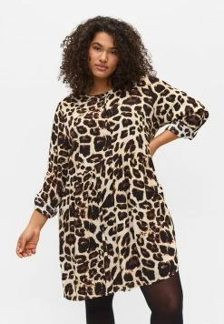 Zizzi MIT PRINT - Tunique - Brown Leo