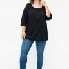 Zizzi Blouse - Black -France Zizzi Soldes 2022 44efed26e91947879c9980b38105a936