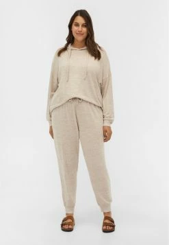 Zizzi AUS MISCHUNG MIT UND KORDELZUG - Pantalon De Survêtement - Sand