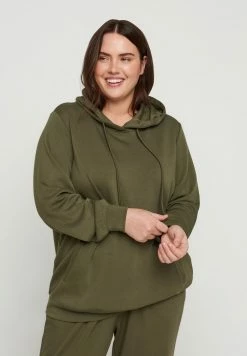 Zizzi XMOLLY - Sweat à Capuche - Ivy Green