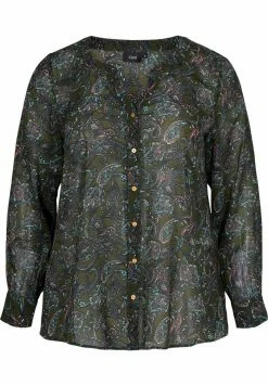 Zizzi Blouse - Green Paisley Aop