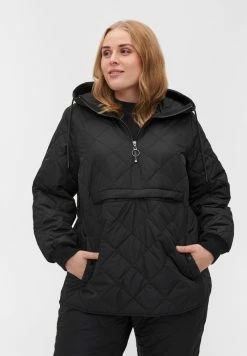 Zizzi MIT KAPUZE UND TASCHE - Doudoune - Black