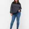 Zizzi Pullover - Navy Blazer W Stripe -France Zizzi Soldes 2022 4afbcb89e6f14fbf8a6374a400616dd1