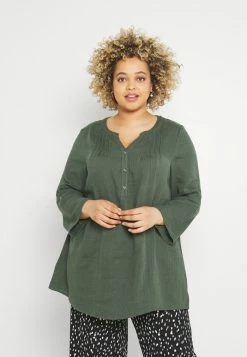 Zizzi VVIVU TUNIC - Blouse - Thyme