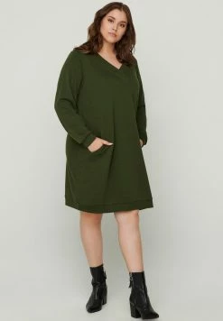 Zizzi Robe En Jersey - Green