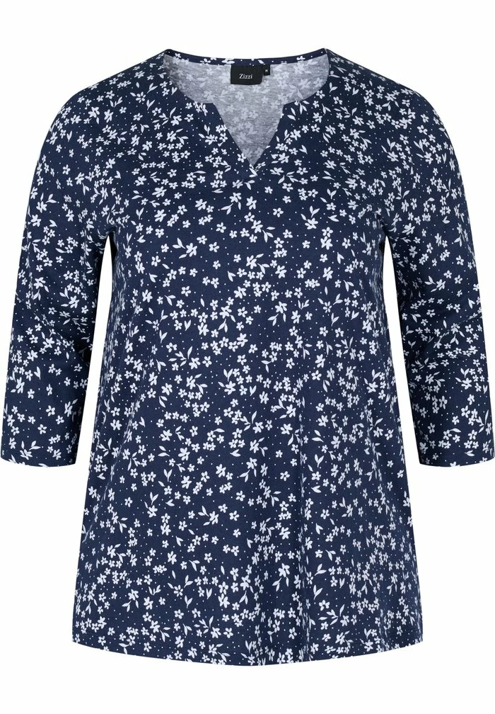 Zizzi Blouse - Blue White 1 Zizzi Blouse - Blue White