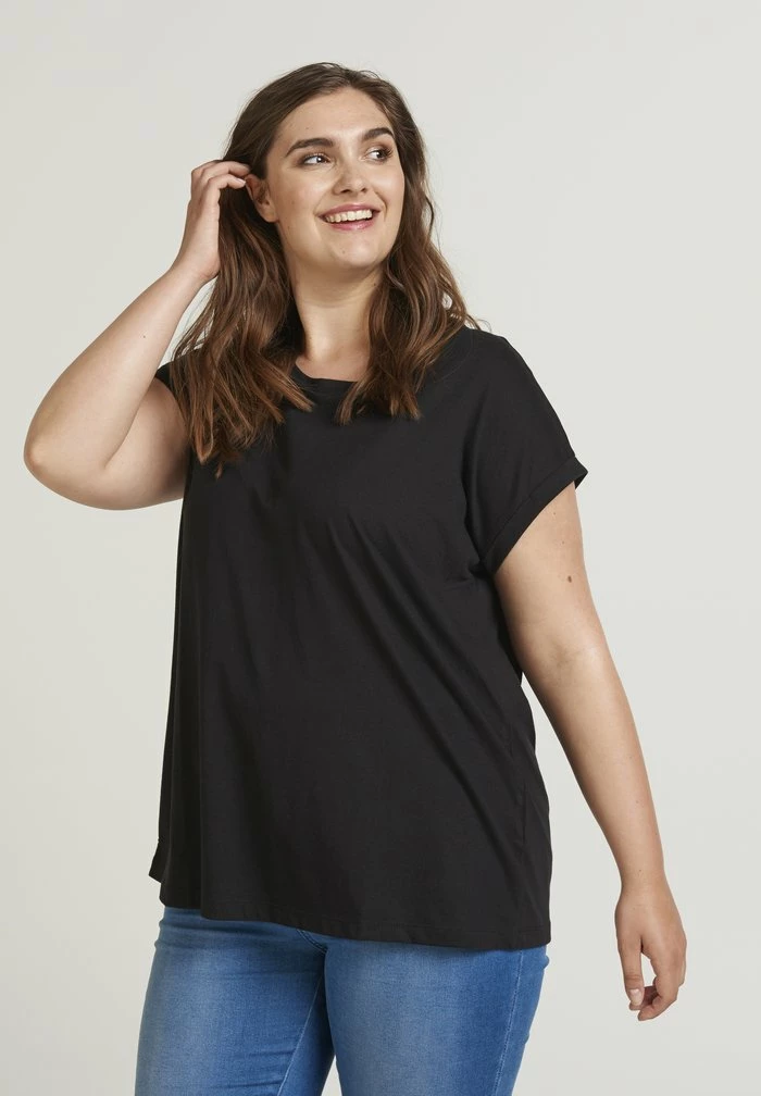 Zizzi T-shirt Basique - Black 1 Zizzi T-shirt Basique - Black