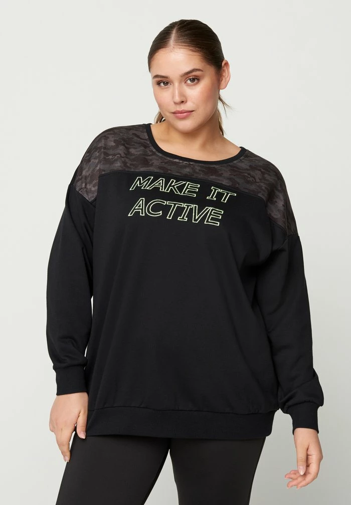 Zizzi Sweatshirt - Black 1 Zizzi Sweatshirt - Black
