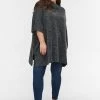 Zizzi MIT KRAGEN - Cape - Dark Grey Melange -France Zizzi Soldes 2022 506d782316954573a42af4d90abe035c