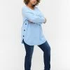 Zizzi MIT DETAILS - Pullover - Chambray Blue Mel -France Zizzi Soldes 2022 50ce24524c4841a88e93b26845cf0c9d