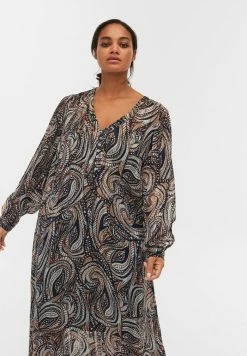 Zizzi MIT PAISLEYPRINT UND - Robe Chemise - Black