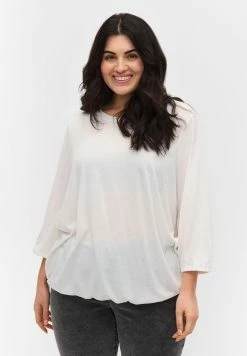 Zizzi MIT 3/4 ARMEL - Blouse - White Mel