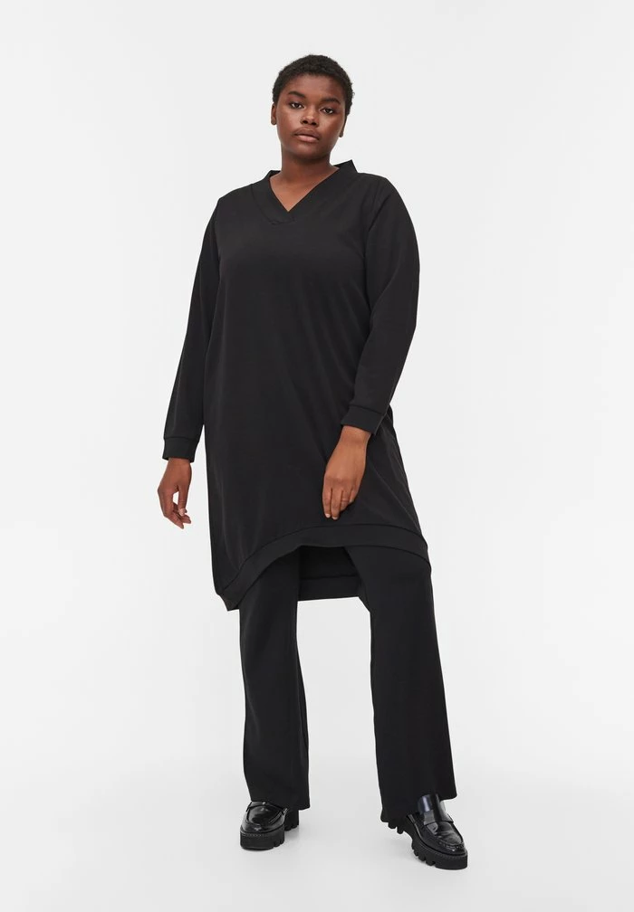 Zizzi ENSFARVET - Robe De Jour - Black 2 Zizzi ENSFARVET - Robe De Jour - Black – Image 2