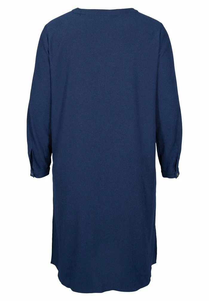 Zizzi LONG-SLEEVED, TEXTURED - Robe Chemise - Navy Blazer 5 Zizzi LONG-SLEEVED, TEXTURED - Robe Chemise - Navy Blazer – Image 5