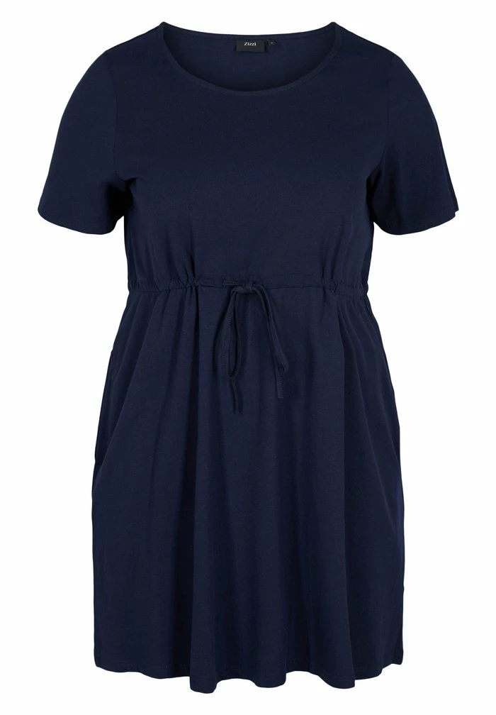 Zizzi SHORT SLEEVED - Robe De Jour - Night Sky Solid 4 Zizzi SHORT SLEEVED - Robe De Jour - Night Sky Solid – Image 4
