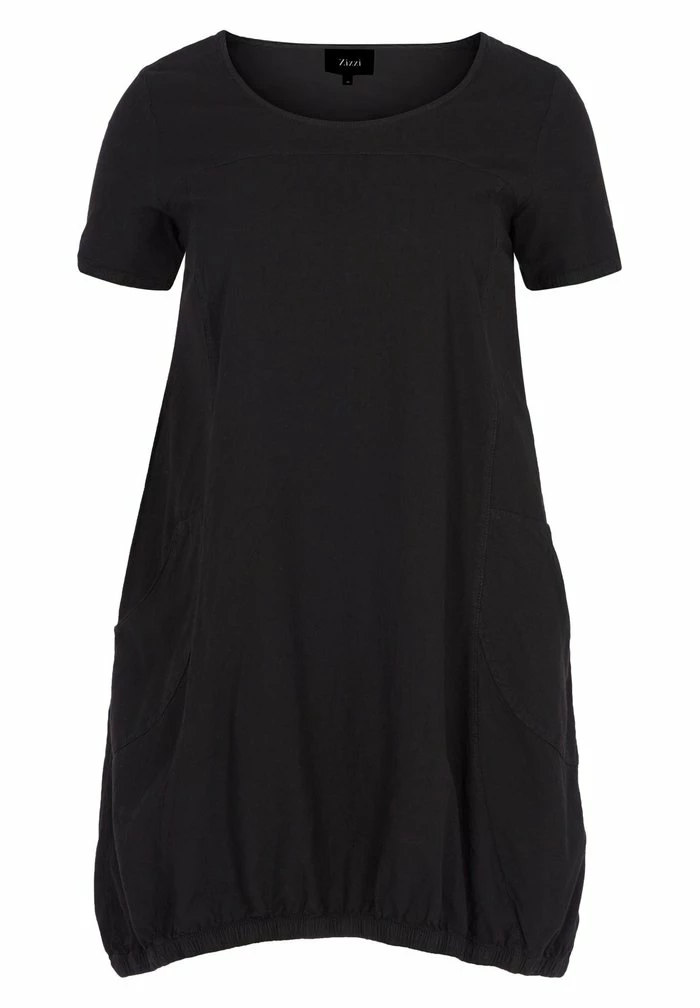 Zizzi Robe De Jour - Black 4 Zizzi Robe De Jour - Black – Image 4