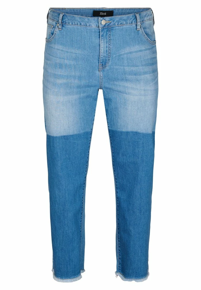 Zizzi KONTRAST - Jean Droit - Blue Denim 2 Zizzi KONTRAST - Jean Droit - Blue Denim – Image 2