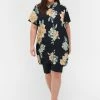 Zizzi MIT PRINT UND KNÖPFEN - Chemisier - Roses On Navy -France Zizzi Soldes 2022 56cb758365484b9798c6bef57634a6fe