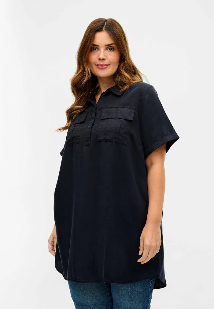 Zizzi MIT KRAGEN - Tunique - Black 1 Zizzi MIT KRAGEN - Tunique - Black