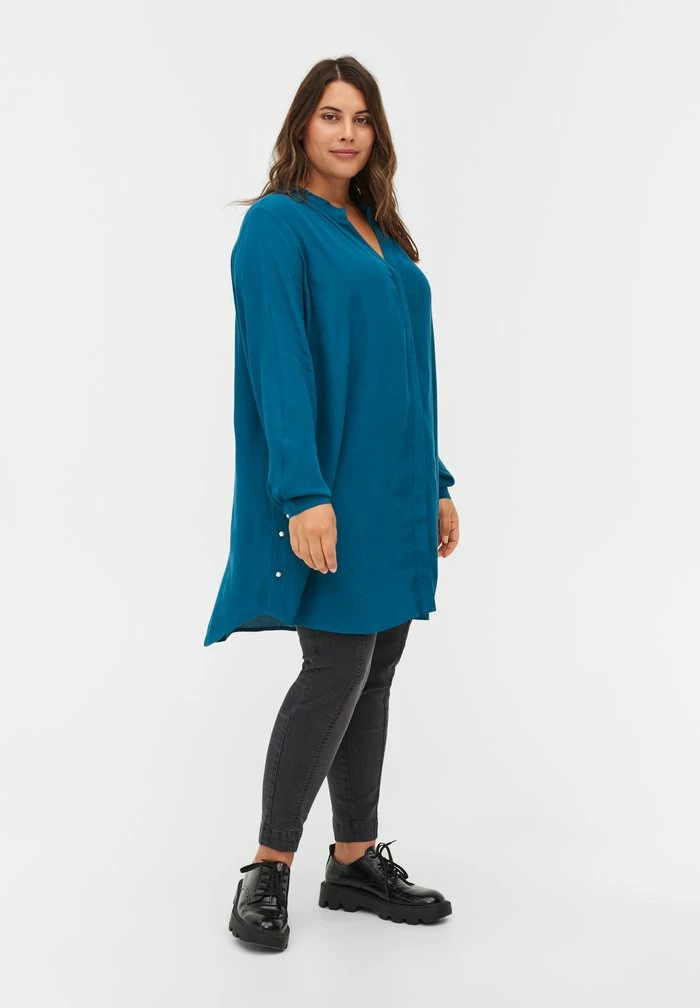 Zizzi WITH PEARLS - Chemisier - Moroccan Blue 2 Zizzi WITH PEARLS - Chemisier - Moroccan Blue – Image 2